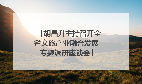 胡昌升主持召开全省文旅产业融合发展专题调研座谈会