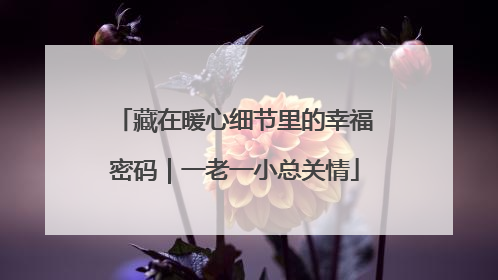 藏在暖心细节里的幸福密码｜一老一小总关情