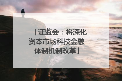 证监会：将深化资本市场科技金融体制机制改革