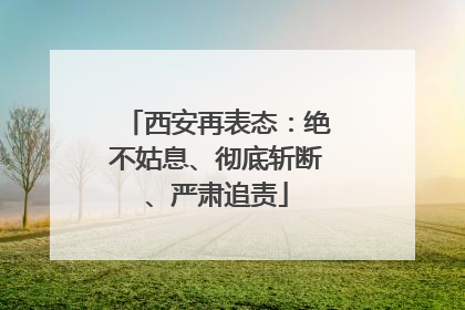 西安再表态：绝不姑息、彻底斩断、严肃追责