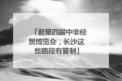 逛第四届中非经贸博览会，长沙这些路段有管制