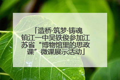 造桥·筑梦·铸魂 镇江一中吴铁俊参加江苏省“博物馆里的思政课”微课展示活动