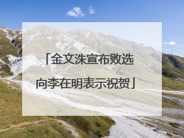 金文洙宣布败选 向李在明表示祝贺