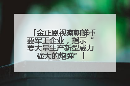 金正恩视察朝鲜重要军工企业，指示“要大量生产新型威力强大的炮弹”