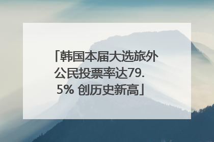 韩国本届大选旅外公民投票率达79.5% 创历史新高