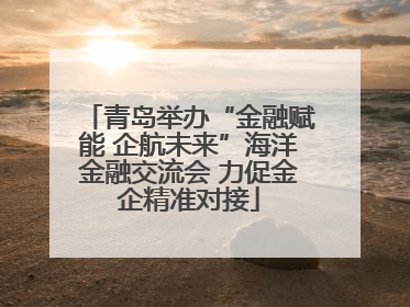 青岛举办“金融赋能 企航未来”海洋金融交流会 力促金企精准对接