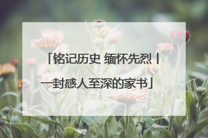 铭记历史 缅怀先烈丨一封感人至深的家书