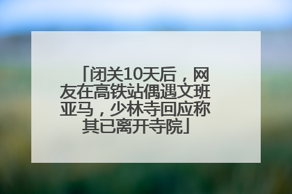 闭关10天后，网友在高铁站偶遇文班亚马，少林寺回应称其已离开寺院