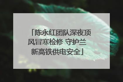 陈永红团队深夜顶风冒寒检修 守护兰新高铁供电安全