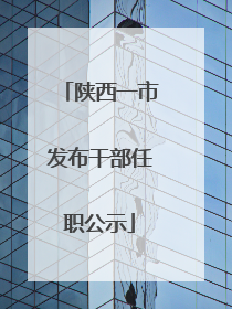 陕西一市发布干部任职公示