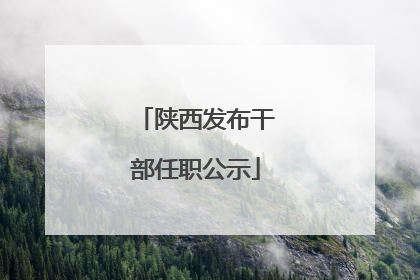 陕西发布干部任职公示
