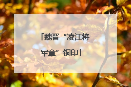 魏晋“凌江将军章”铜印