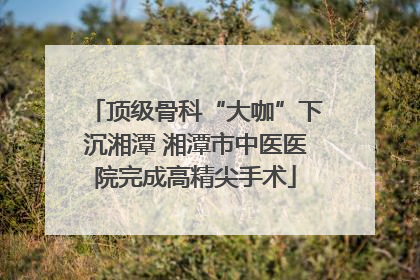 顶级骨科“大咖”下沉湘潭 湘潭市中医医院完成高精尖手术