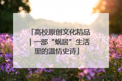 高校原创文化精品｜一部“蜗居”生活里的温情史诗