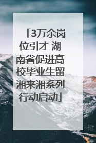 3万余岗位引才 湖南省促进高校毕业生留湘来湘系列行动启动
