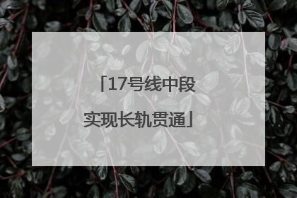 17号线中段实现长轨贯通