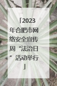 2023年合肥市网络安全宣传周“法治日”活动举行