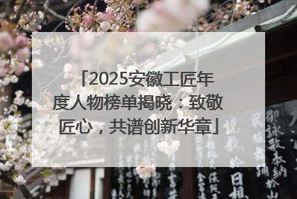 2025安徽工匠年度人物榜单揭晓：致敬匠心，共谱创新华章